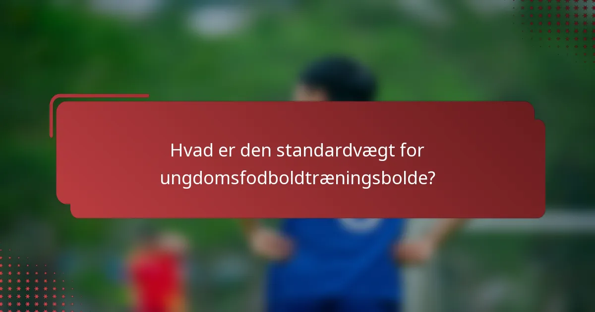 Hvad er den standardvægt for ungdomsfodboldtræningsbolde?