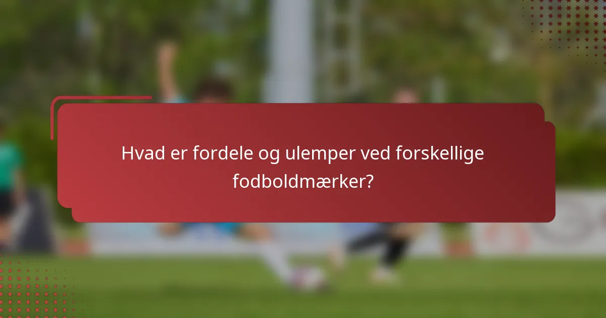 Hvad er fordele og ulemper ved forskellige fodboldmærker?