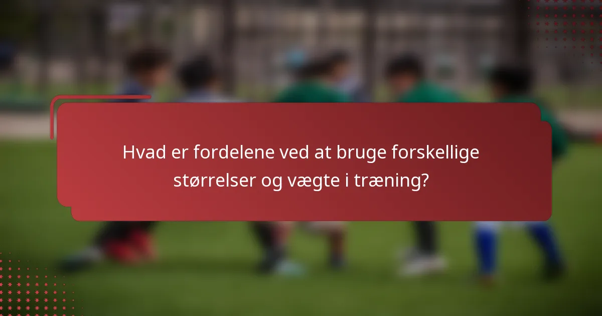 Hvad er fordelene ved at bruge forskellige størrelser og vægte i træning?