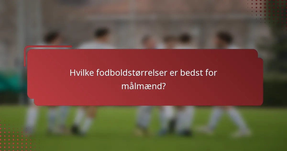 Hvilke fodboldstørrelser er bedst for målmænd?