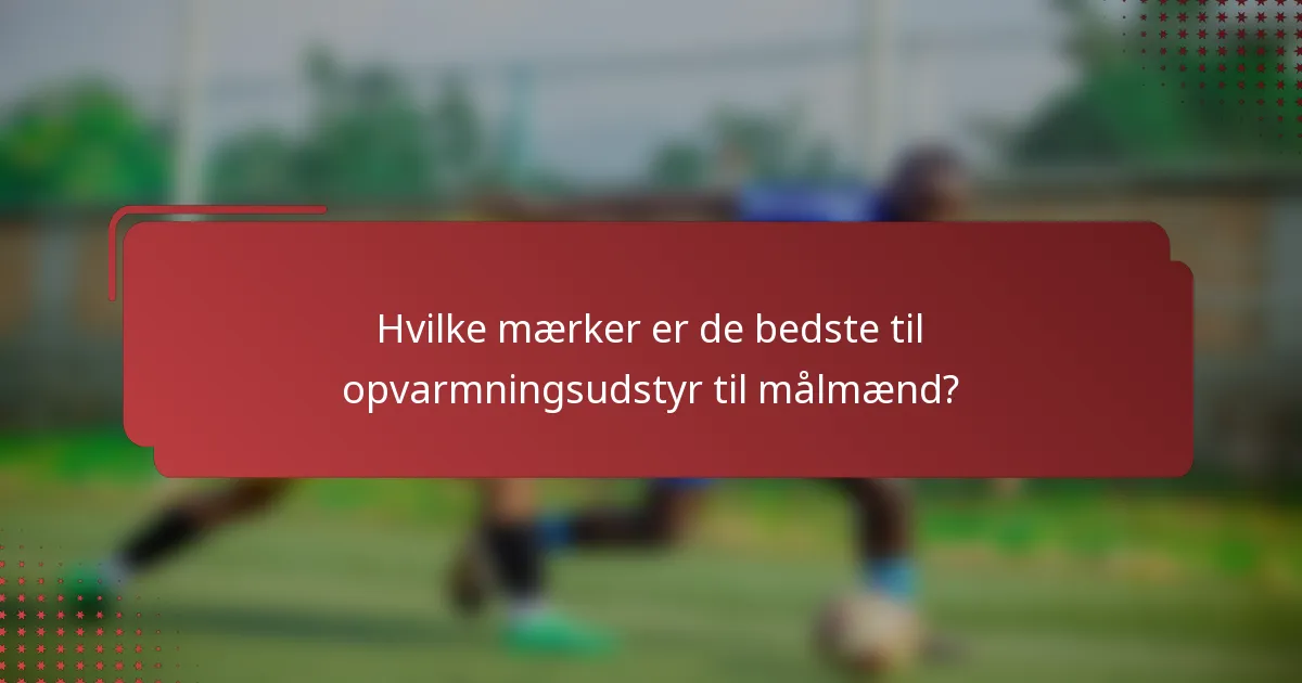 Hvilke mærker er de bedste til opvarmningsudstyr til målmænd?