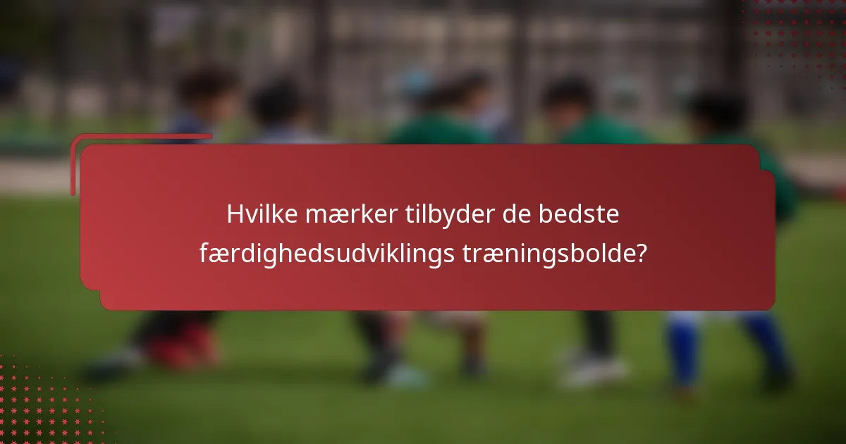 Hvilke mærker tilbyder de bedste færdighedsudviklings træningsbolde?
