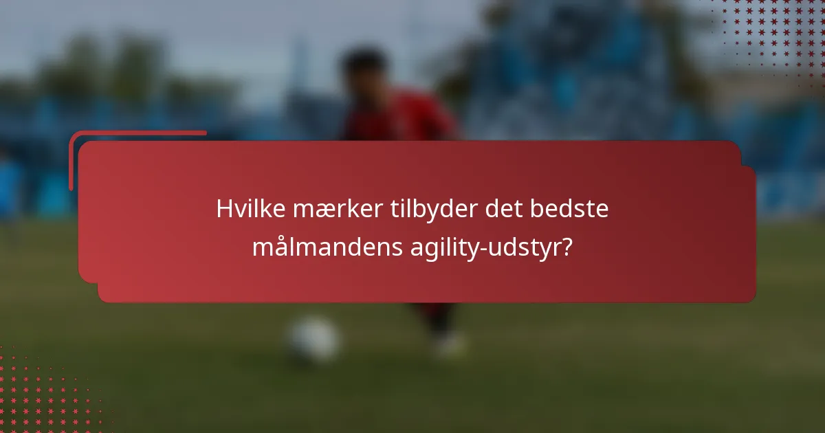 Hvilke mærker tilbyder det bedste målmandens agility-udstyr?