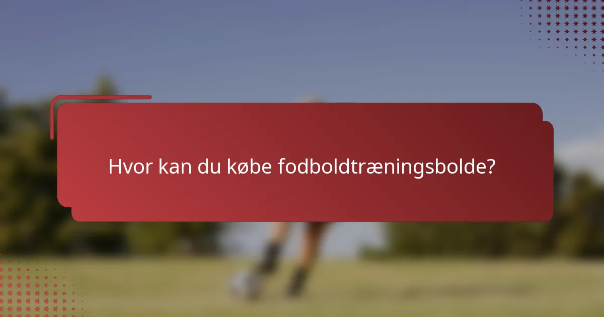 Hvor kan du købe fodboldtræningsbolde?