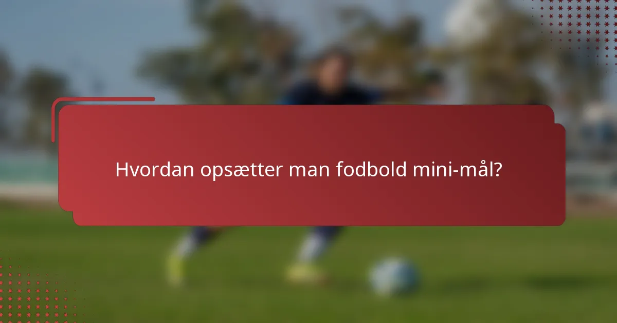 Hvordan opsætter man fodbold mini-mål?